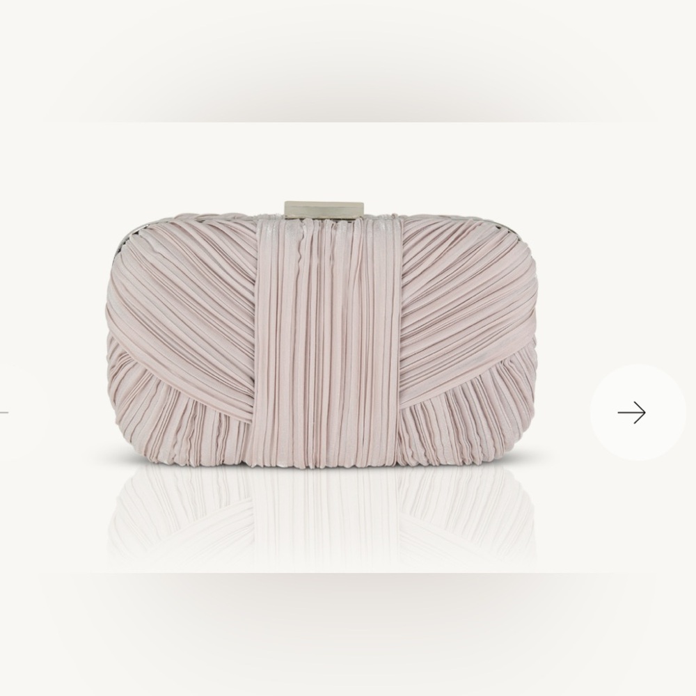 Badgley Mischka Pleated Clutch in Light Pink